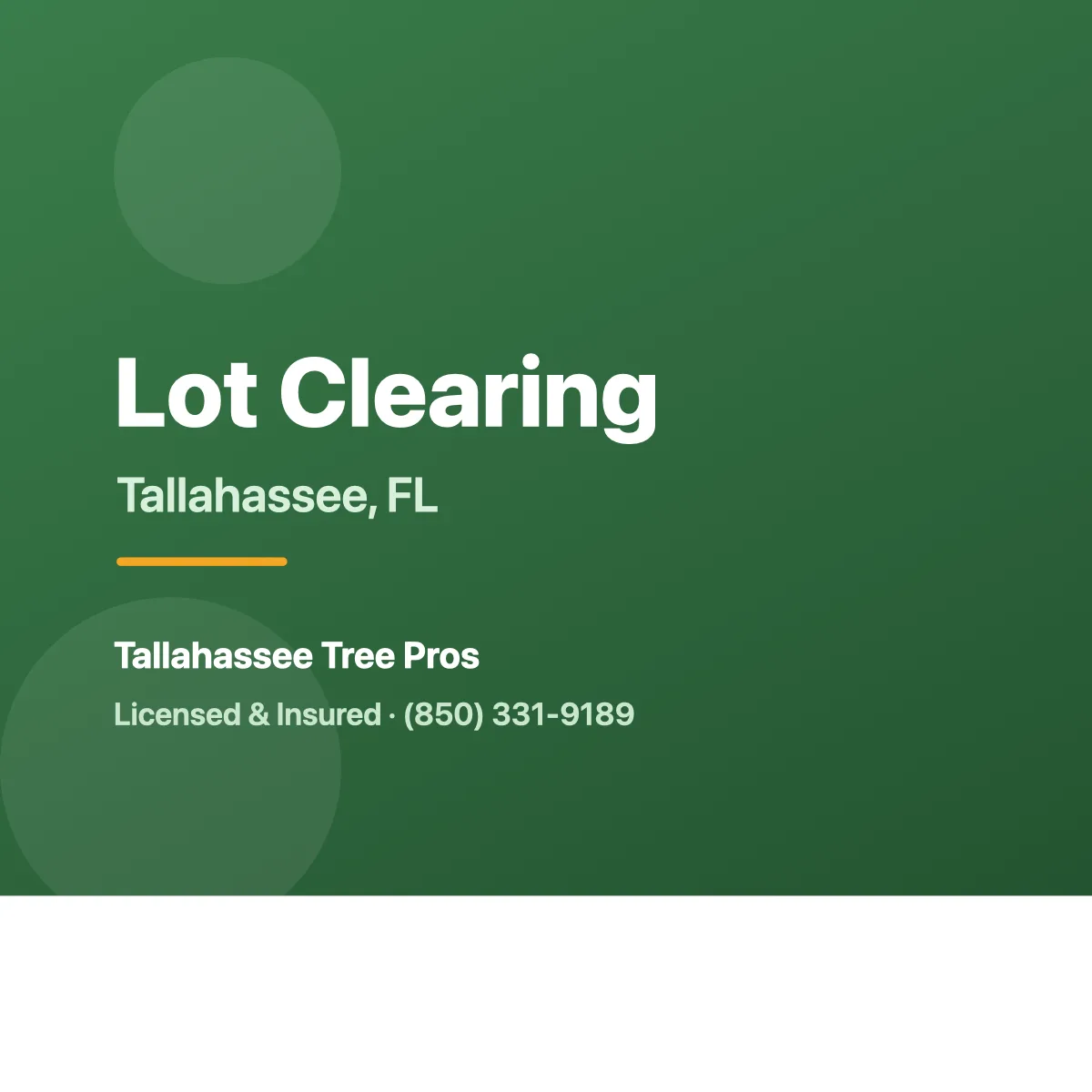 Cleared residential building lot in Tallahassee FL